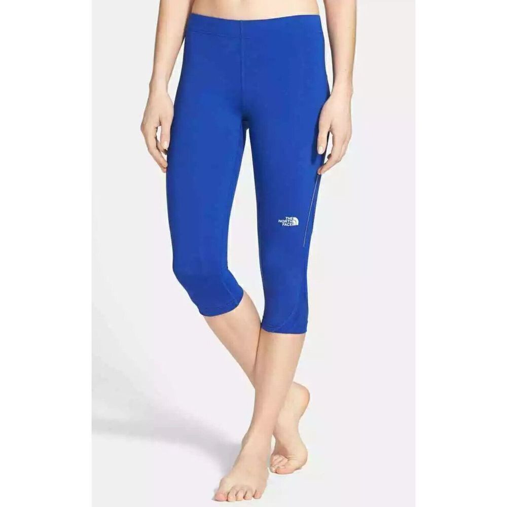 The North Face Women's Small Blue Vapor Wick Cropped Leggings Capris Size SP